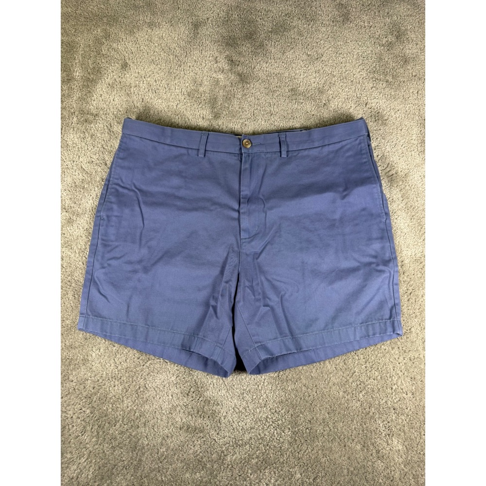 Lands End Mens 38 Traditional Fit Blue Cotton Chino Shorts 6 Inseam RN 62830